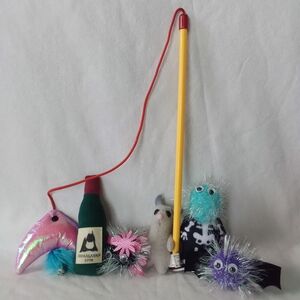 Cat Toys Bundle Halloween Themed Kitten Toys Mouse Skeleton Bat Spider Fish